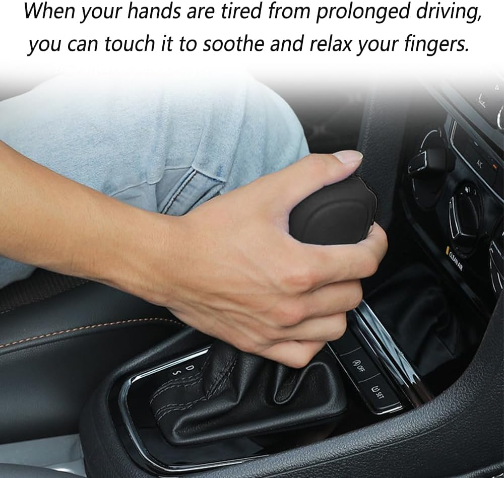 2PCS Car Gear Shift Cover - Silicone Auto Gear Shift Knob Cover - Preventing Automatic Shifter Knobs Aging - Universal Car Interior Decor Accessories for Women or Man (Black) - Yellow image number 6