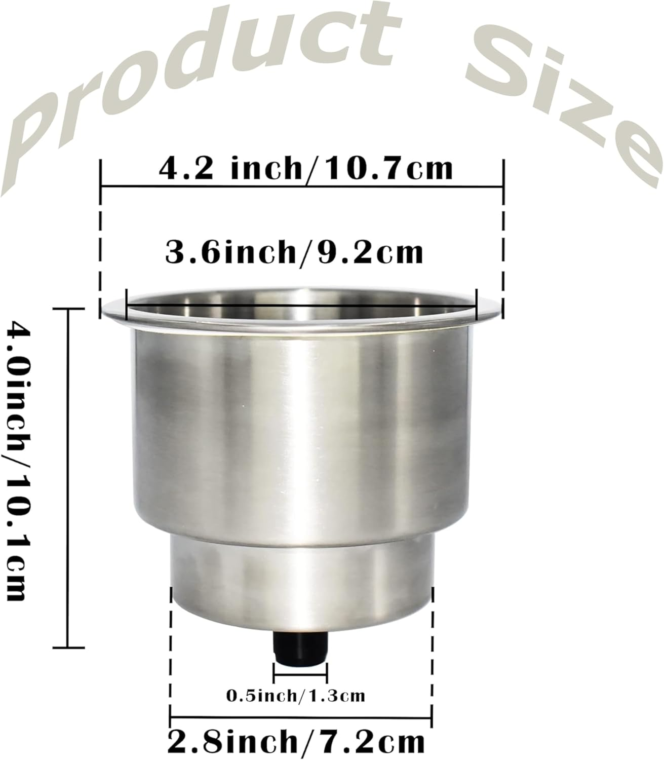 2PCS Stainless Steel Cup Holder with Drain Perfect for Marine,Boat,Rv,Camper Durable Drink Holders Easy Access,No-Spill Design,For Outdoor Adventures and Travel image number 6