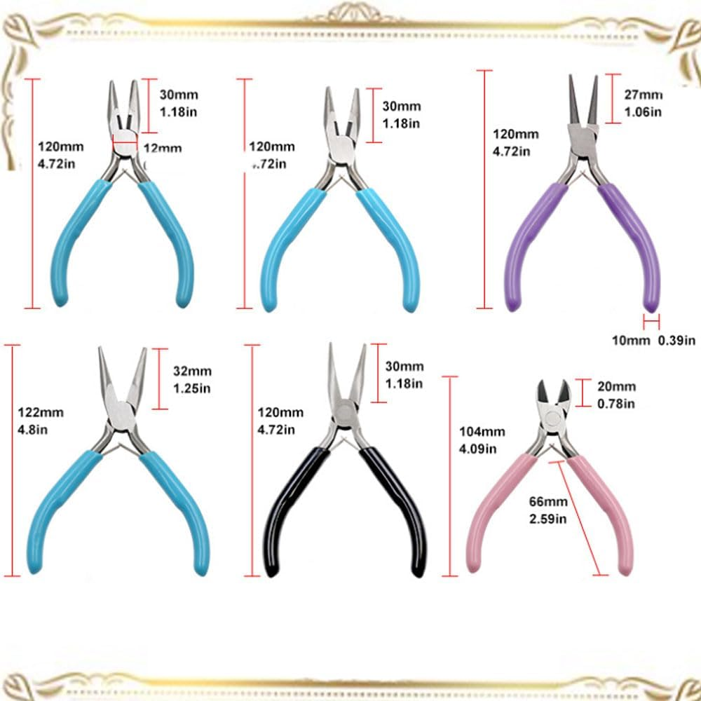 Armastuse 6 Pcs Jewelry Making Pliers Tools with Needle Nose Pliers/Chain Nose Pliers, round Nose Pliers and Wire Cutter for Jewelry Repair, Wire Wrapping, Crafts and Jewelry Making Suppli image number 3