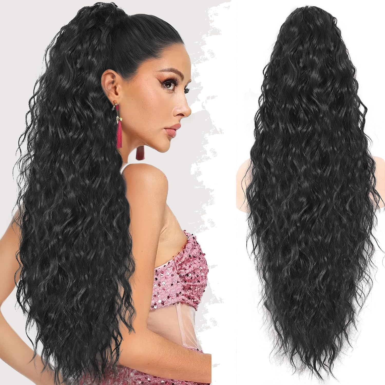 Isaic Material Introduction: Our Claw Ponytail Extensions Are Made of Premium Synthetic Fibers, Safe, Comfortable and Beautiful, You Can Handle Them With