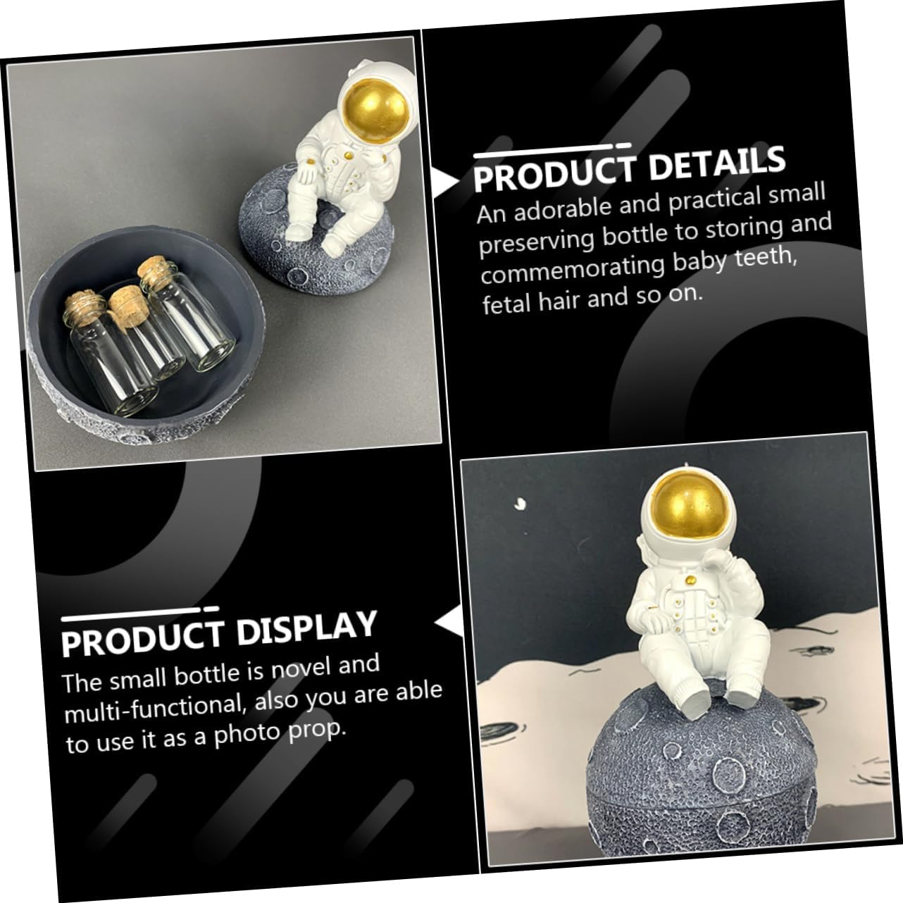 Kisangel Teeth Storage Bottle Fetal Hair Preservation Decorative Organizer Box for Keepsakes image number 2