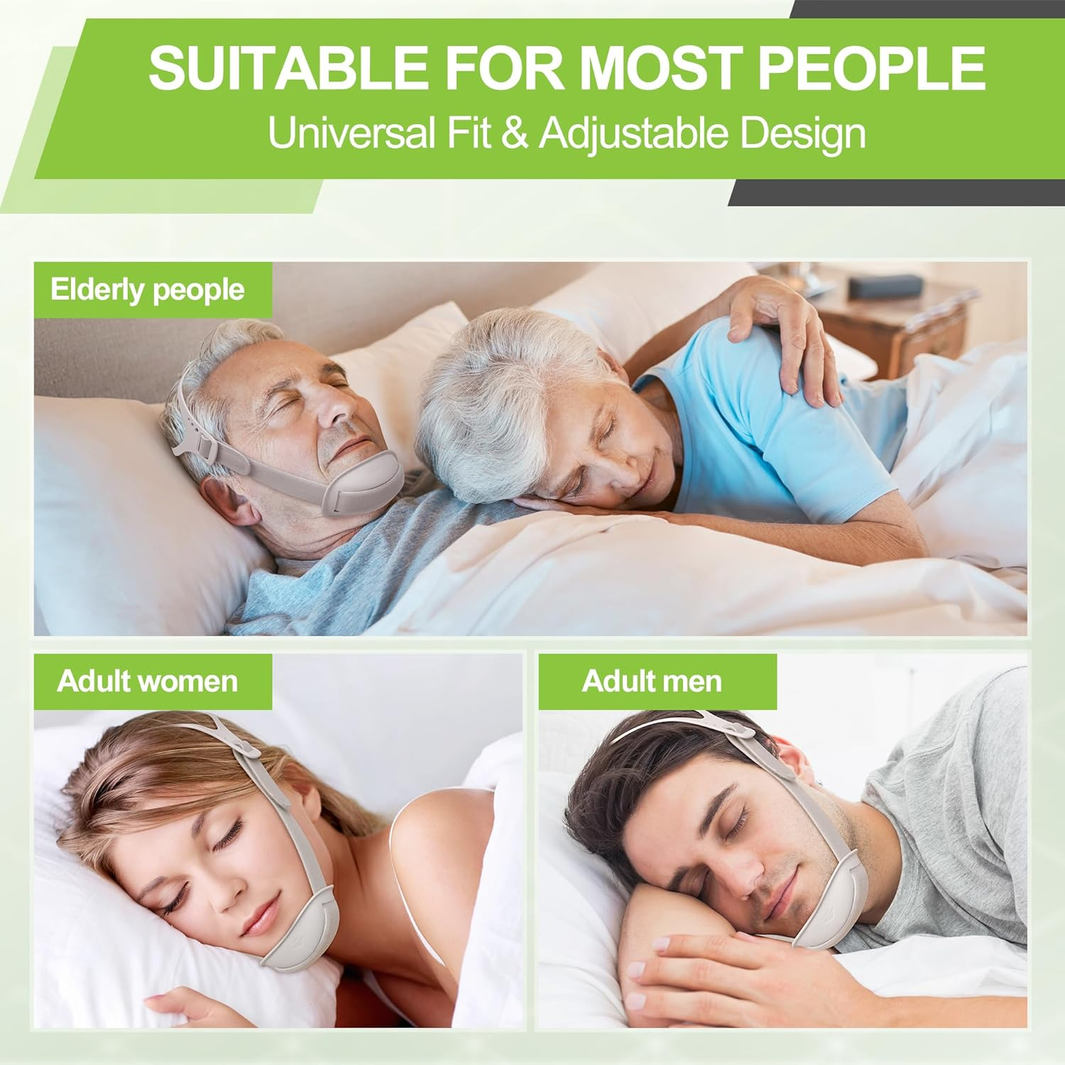 2 PCS Chin Strap for Sleeping and Mouth Breathers - Chin Straps for Men and Women, Jaw Strap to Reduce Air Loss, Instant Mouth-Snoring Relief, Great Value Supplies by Airsmart. image number 5