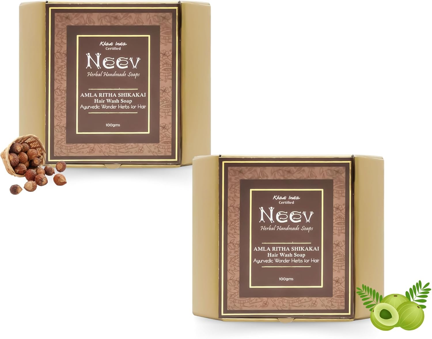 Neev Amla Ritha Shikakai Hair Wash Soap 100 Gms Set of 2 Combo image number 2