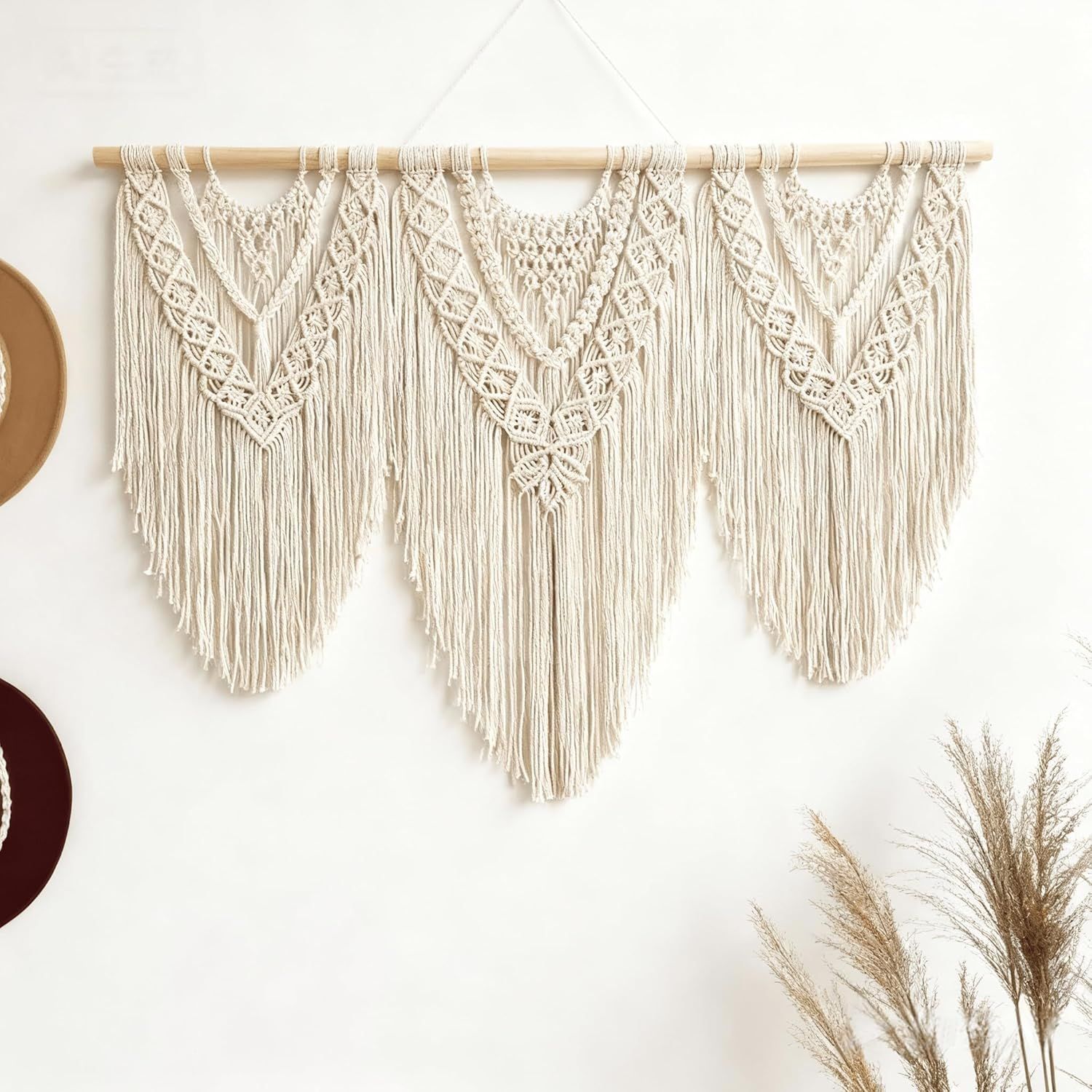 Large Handmade Boho Macrame Wall Hanging Tapestry - Chic Bohemian Woven Home Decor Art for Living Room, Bedroom, and Wedding Parties