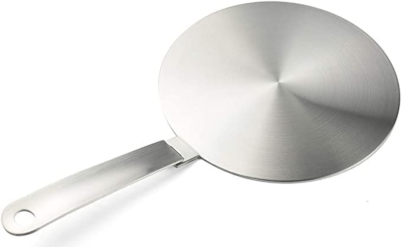 2020 Newest Heat Diffuser Stainless Steel Induction Adapter Plate Removable Handle Coffee Milk Cookware Induction Hob Heat Cooking Diffuser for Electric Stove 5.5Inch image number 4
