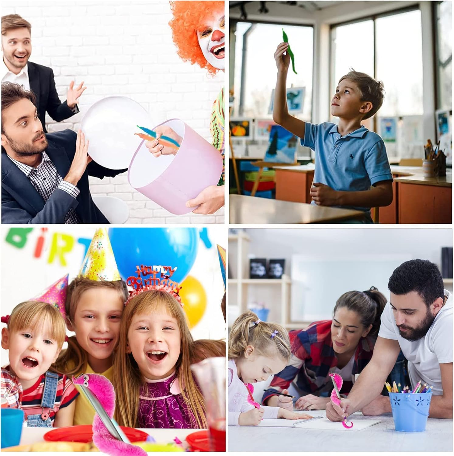 BEANPRECOY 16PCS Magic Worm Toys, Cat Toy, Colour Invisible Twisty Caterpillar, Fuzzy Worms on Strings Trick Toys, Worm Trick Toys,Wiggly Twisty Fuzzy Worm for Party Supplies and Teasing Cats image number 4