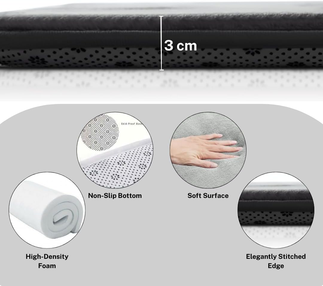 Hugb Baby Play Mat - Premium Extra Thick Non‑Slip Modern Rug for Kids & Toddlers - Tummy Time Mat for Floor - Safe Soft Game Area for Baby - Suitable for Playpen -Useful for Yoga & Stretching - OEKO-TEX Certified - Gray 150*200*3Cm image number 2