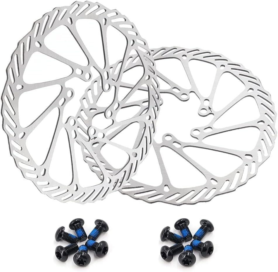 MJIYSGS 2-Pack 160/180/203Mm Bike Disc Brake Rotors, Stainless Steel Bicycle Rotors with 12 Screws, Compatible with Road/Mountain/Bmx/Mtb Bikes (160Mm) image number 3