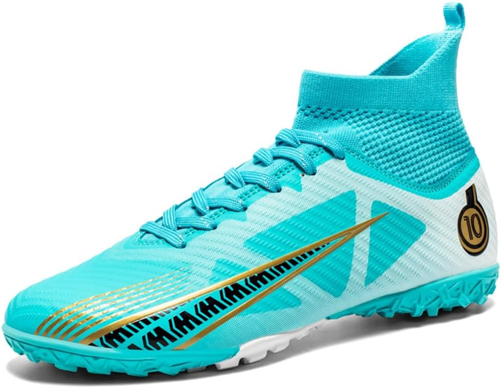 Boys Soccer Shoes Indoor Futsal Turf Youth Soccer Cleats Kids TF High-Top Football Boots for Training Outdoor Indoor Green image number 2
