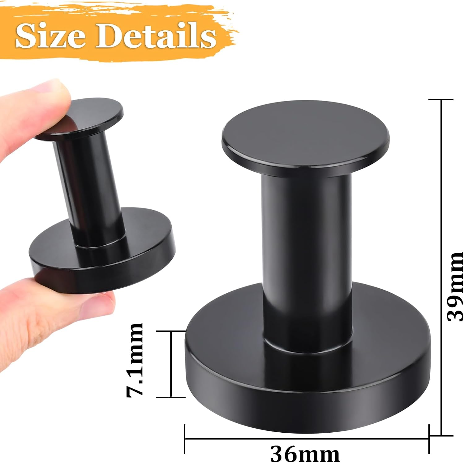 MIN CI Strong Magnetic Hooks Heavy Duty Push Pin Magnet Hooks for Home Hanging Cruise Ship Camping Grill Kitchen Fridge Garage and Refrigerator 1.42In Black 4 Pack image number 1