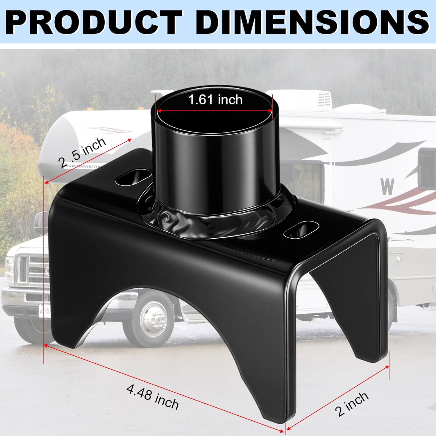 Bottle Jack Adapter Lifting Saddle for 2" 3" 4" round Axle Tube 2" Square Axle Tube, Bottle Jack Adapter Axle Saddle for within 1.5" Lifting Platform, for RV Trailer Garage Farm Ranch image number 5