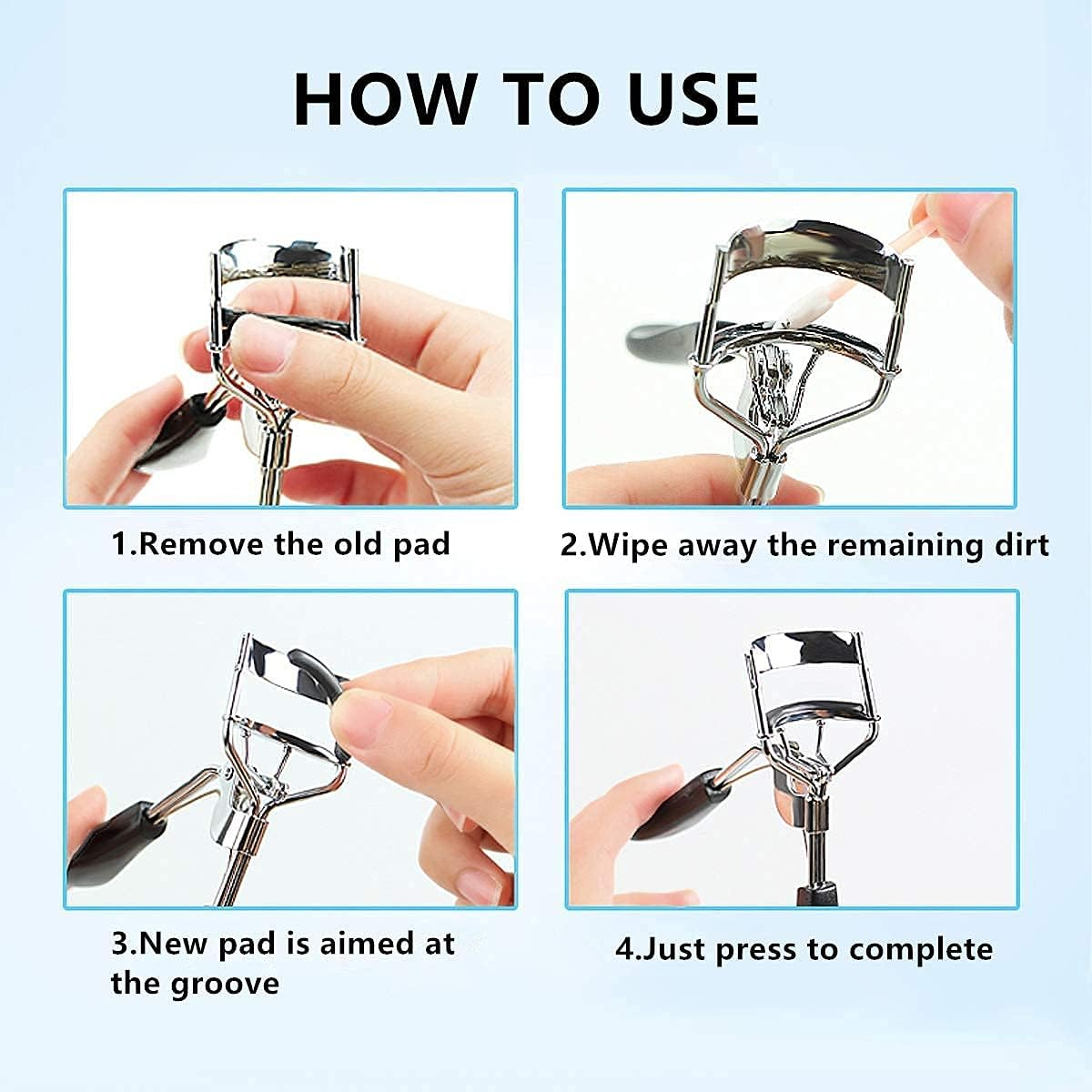 24 Pcs Curler Refill Eyelash Curler Refill Pads Silicone Rubber Soft Curler Replacement Refills Pads for Universal Eyelash Curler (Purple) image number 5