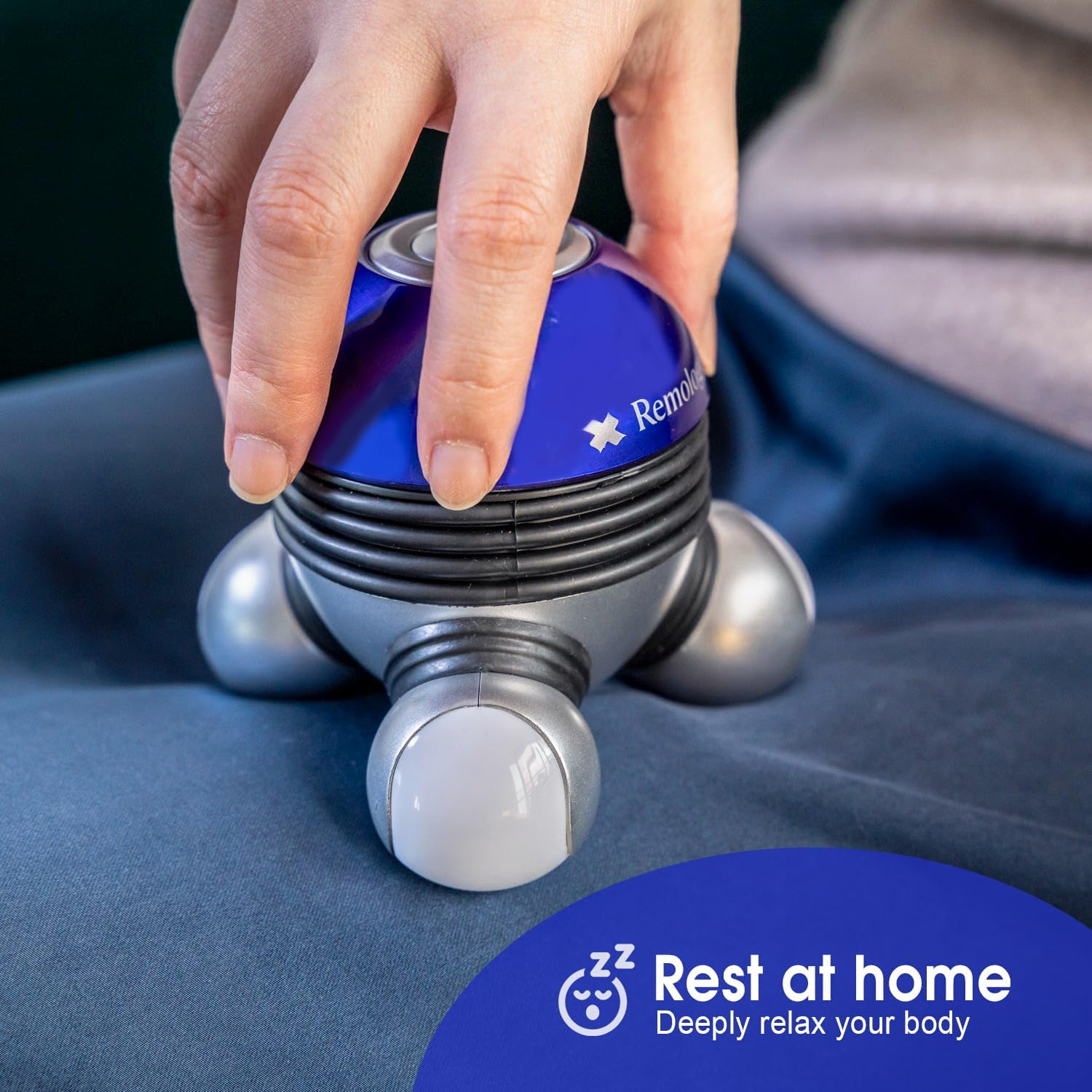 Remology Mini Handheld Massager, Small and Easy to Use, Battery Operated Vibrating Multifunction Massager, Relaxing Spot Massage for Neck, Shoulders, Legs, Soothes Tension with Massage Nodes image number 2