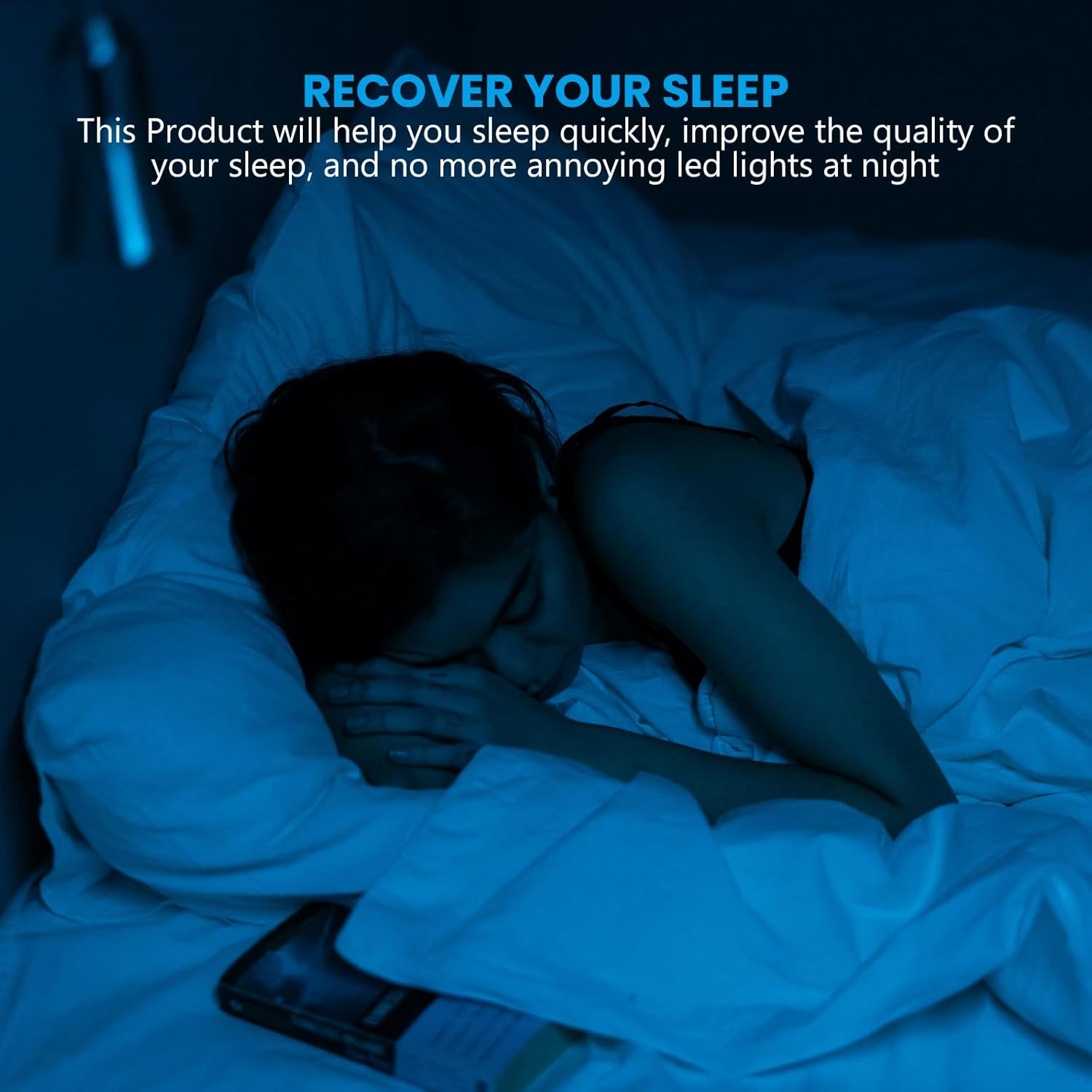 Agwenkui 4 Pcs LED Light Blocking Stickers (2 White + 2 Black) - Light Dimming Filters & Covers for Routers, Tvs, Monitors, Reduce LED Glare, Adhesive Blackout Sheets for Electronic Devices