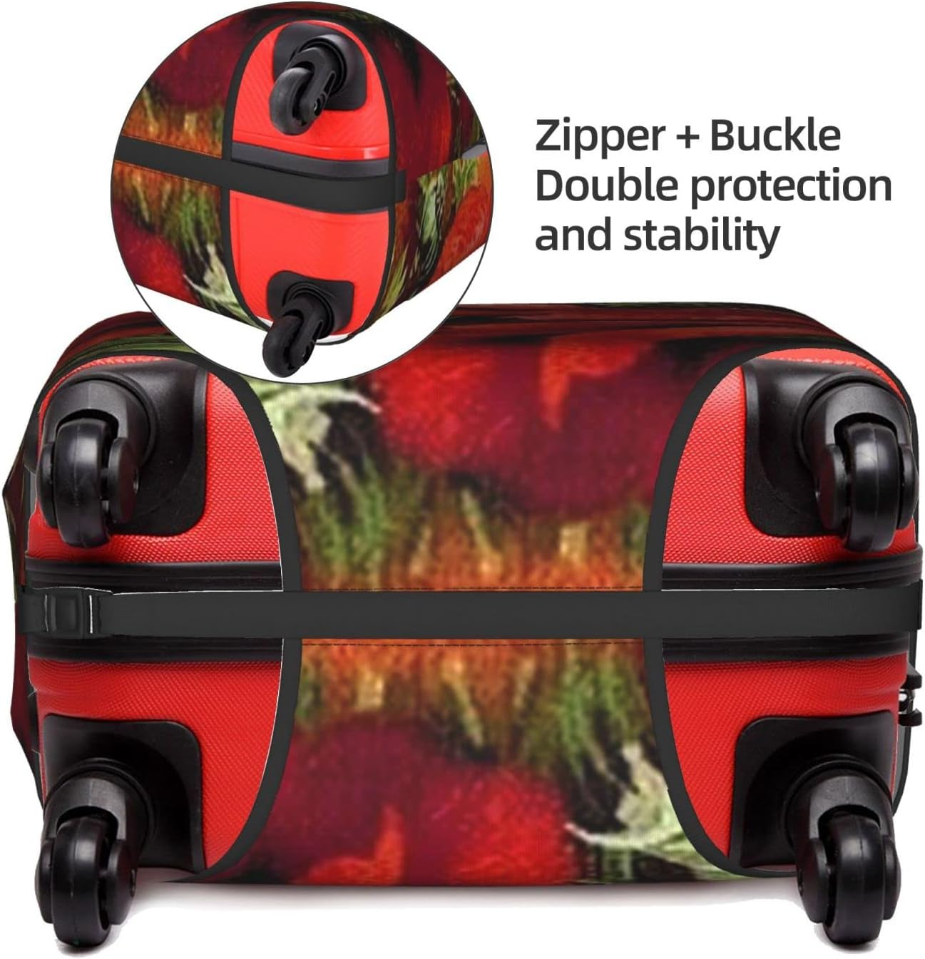 Beautiful Red Poppy Flower Luggage Cover Anti-Scratch Suitcase Protector Fits 18-32 Inch Luggage image number 3