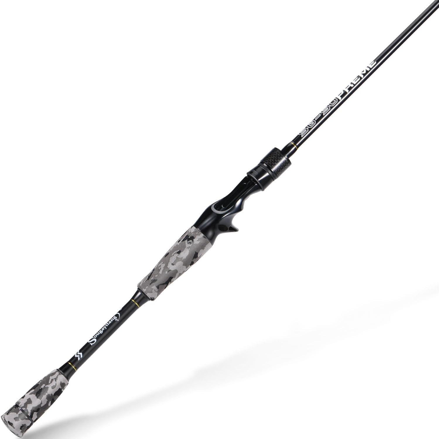 Sougayilang Fishing Rod - Medium 2Pc Graphite Composite Blank Spinning & Casting Rod, Camouflage EVA Grip, Smooth Transition Fishing Pole - Grey-Casting image number 4
