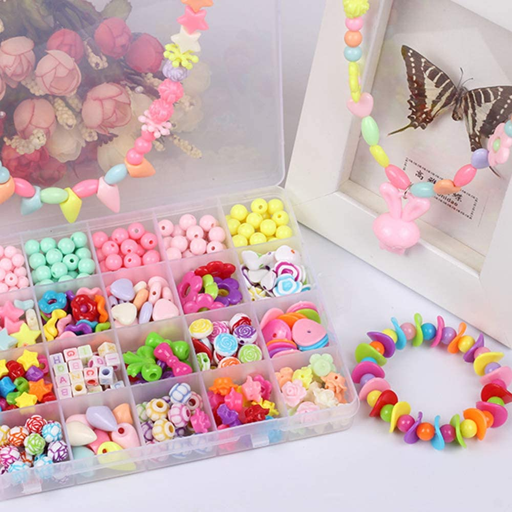 Bracelet Making Kits for Girls Kids: Children DIY Bead Set 4-9 Year Old Kids Girls Birthday Gift Present Aged 3 4 5 6 7 Girls Ideal Gift Wisdom Bead Set (Pink) image number 6