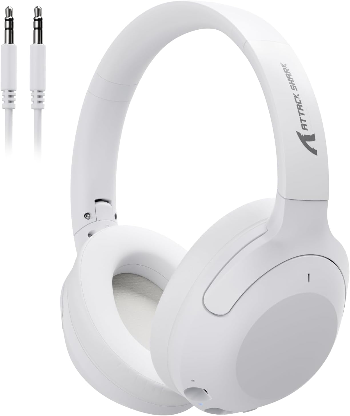 X Attack Shark G300 Wireless Active Noise Cancelling Headset, Bluetooth 5.3 Deep Bass HD Stereo Sound over Ear, 20H Playtime, Built-In Mic Lightweight Design 3.5Mm Gaming Headset(White)