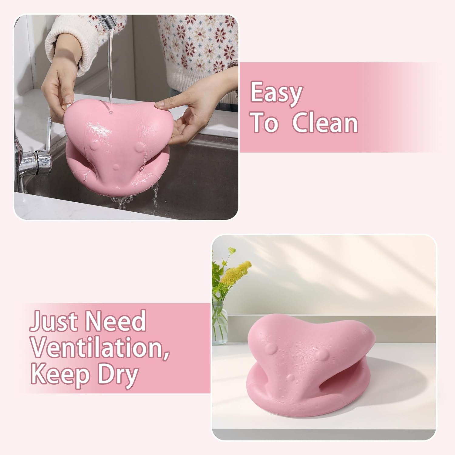 MABOZOO Hair Washing Station for Kids, Sink Hair Washing Neck Pillow for Kids' Wash Time, Ergonomic Kids Hair Washing Station Shampoo Station for Sink (Pink) image number 3