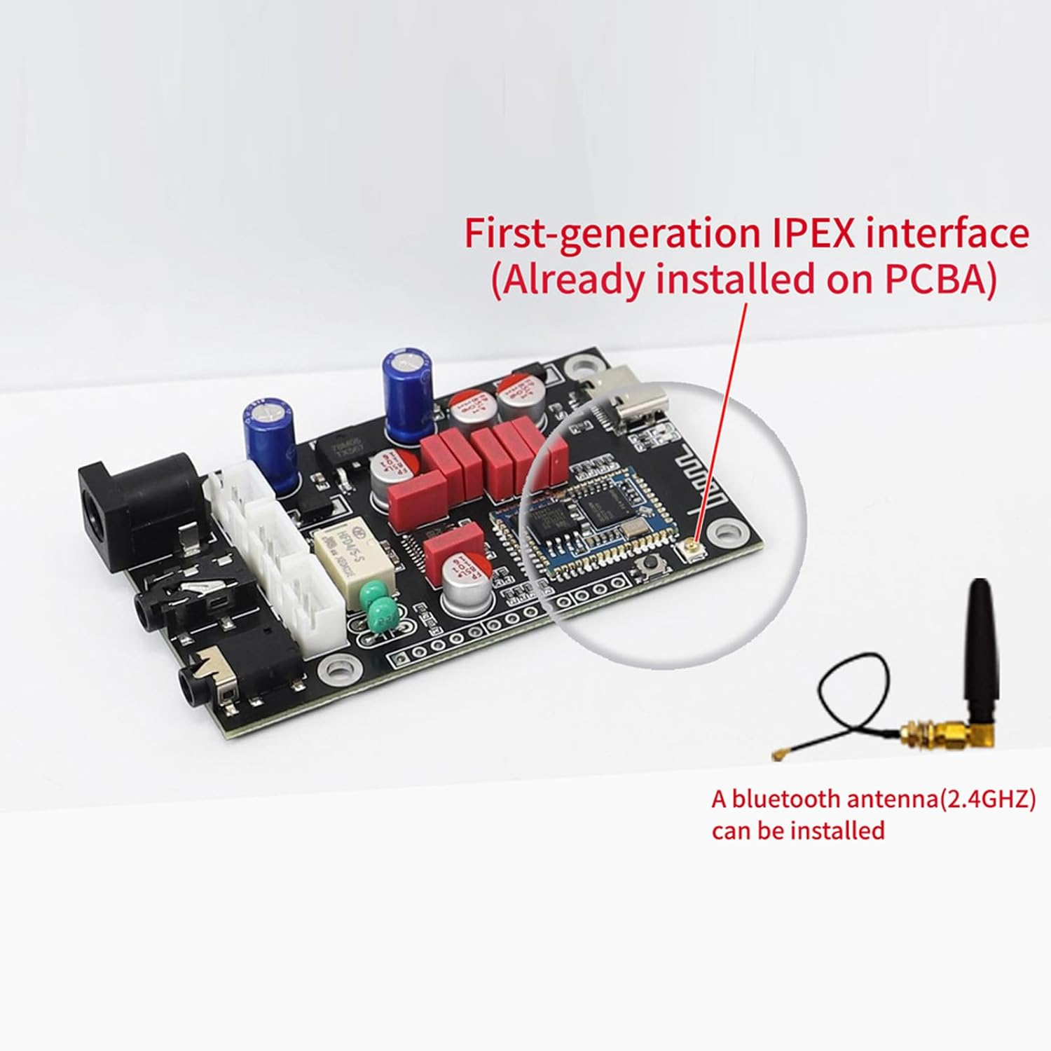Luocute Audio Decoder Board, Portable Lossless BT 5.1 QCC5125 APTX LDAC with Onboard Acrylic I2S Output, for DIY Wireless Speakers Home Car Audio System
