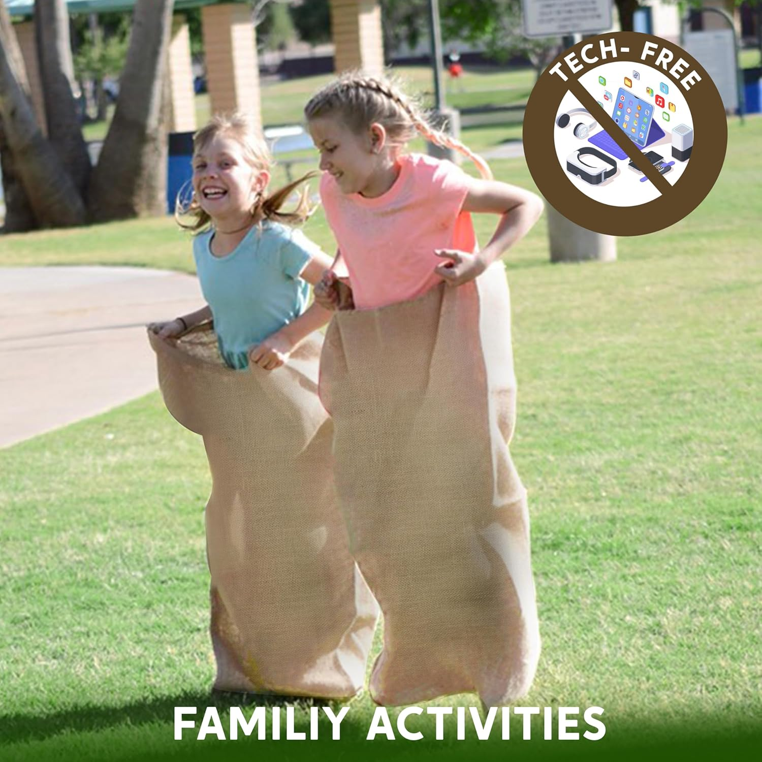 JOYIN 6 Pack Large Burlap Potato Sack Race Bags, 39" X 25" Potato Sacks Racing Bags for Kids & Adults,Outdoor Play, Family Reunion, Outdoor Picnic Party, outside Yard Lawn Easter Carnival Games image number 1