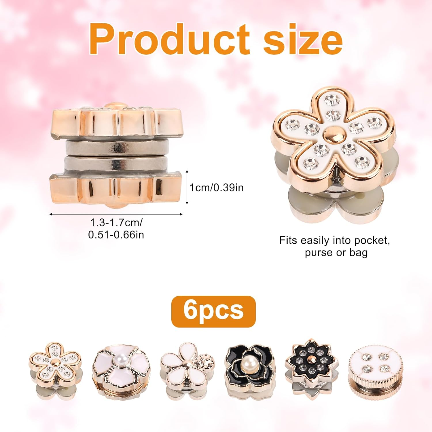 12Pcs Magnetic Hijab Pins, Black and White No Snag Hijab Magnets Multipurpose Strong Magnetic Hijab Buttons Pinless Brooch for Scarves Hats Shirt Collars Shawls (Style1) image number 5