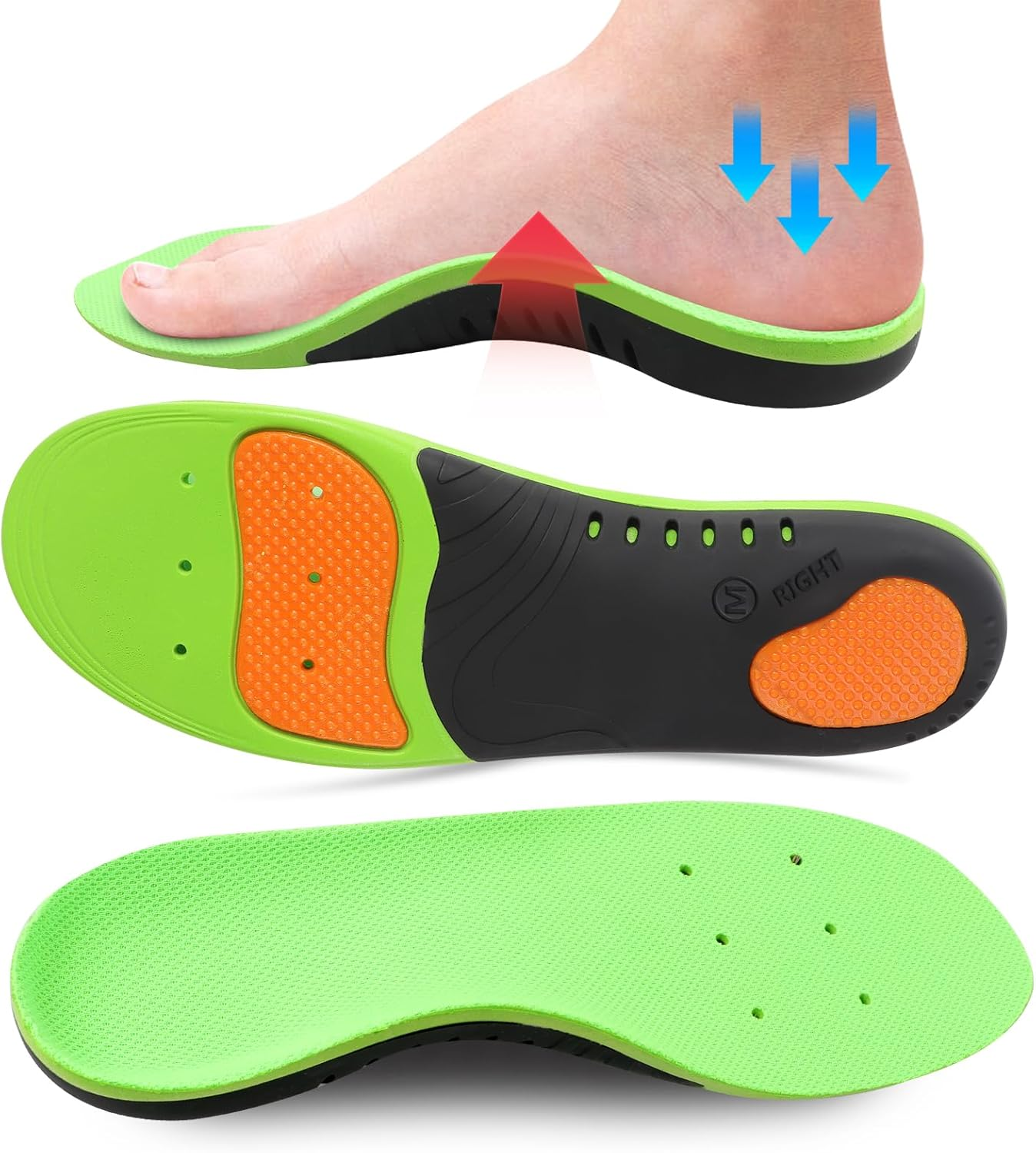 Arch Support Insoles for Men and Women, Insoles for Flat Feet, Orthotic Insole for Flat Feet and Arch Pain(Xs(Eu 37-39),Blue)