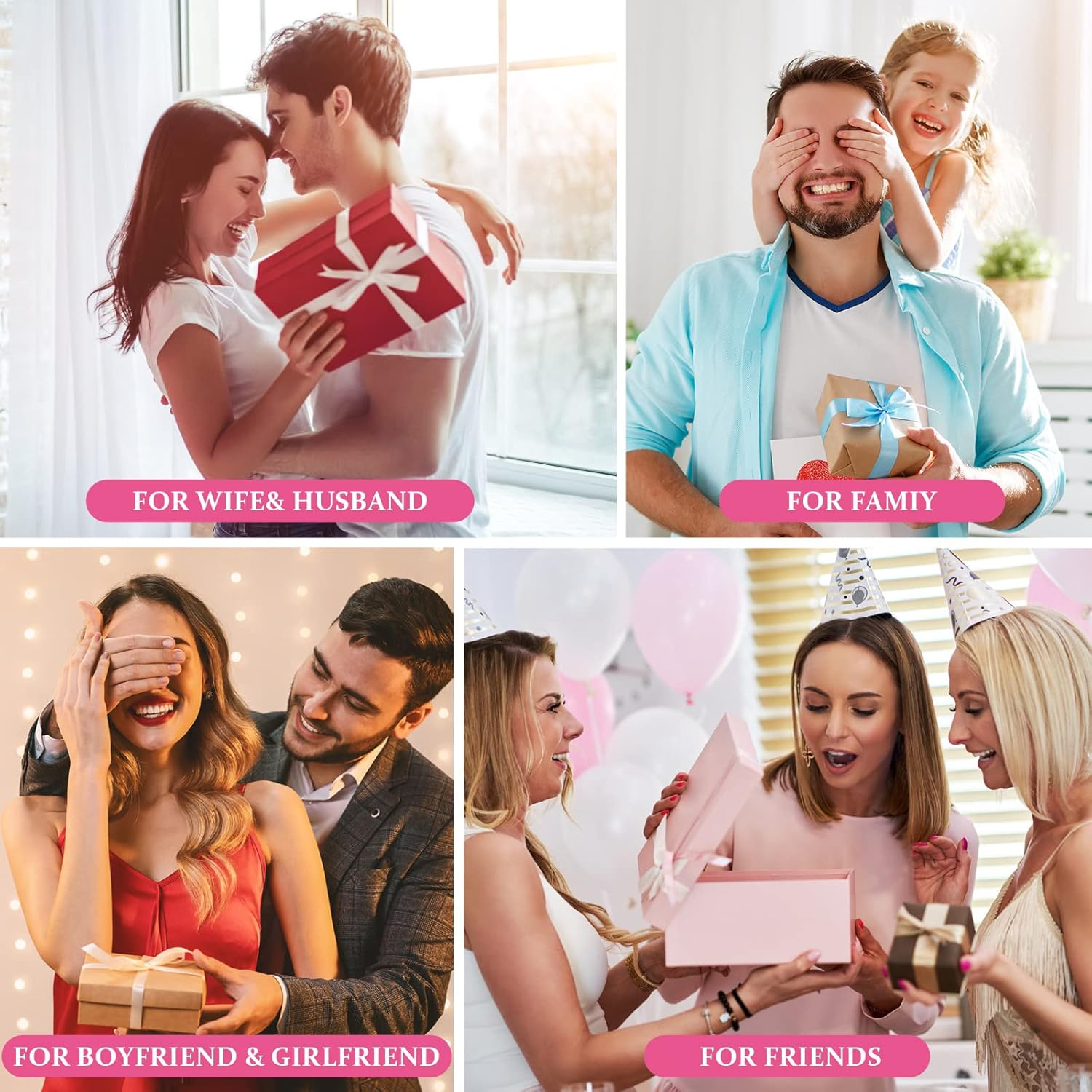 URAQT Credit Card Holder Wallet, RFID Blocking Leather Ultra Slim Wallet, Thin Minimalist Credit Card Case, Rose Red, One Size, Simple image number 2