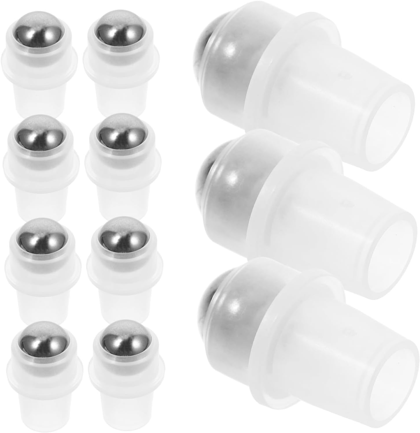 TINEASUR 20Pcs Stainless Steel Roller Ball Fitments for Inner Neck Essential Oil Bottles Leakproof Replacement Tops Smooth Dispensing and Bottle Accessories for Home Office Spa Use image number 3