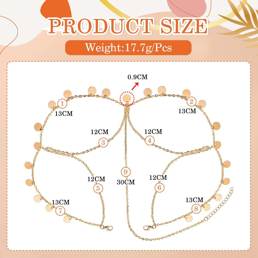 Women'S Gold Headband, FUKPO Boho Headchain, Gold Hippie Oriental Headpiece, Gold Sun, Golden Head Chain, Hair Chain, Wedding Bridal Hair Accessories, Sequins, Tassels, Headband, Festival, Women And image number 3