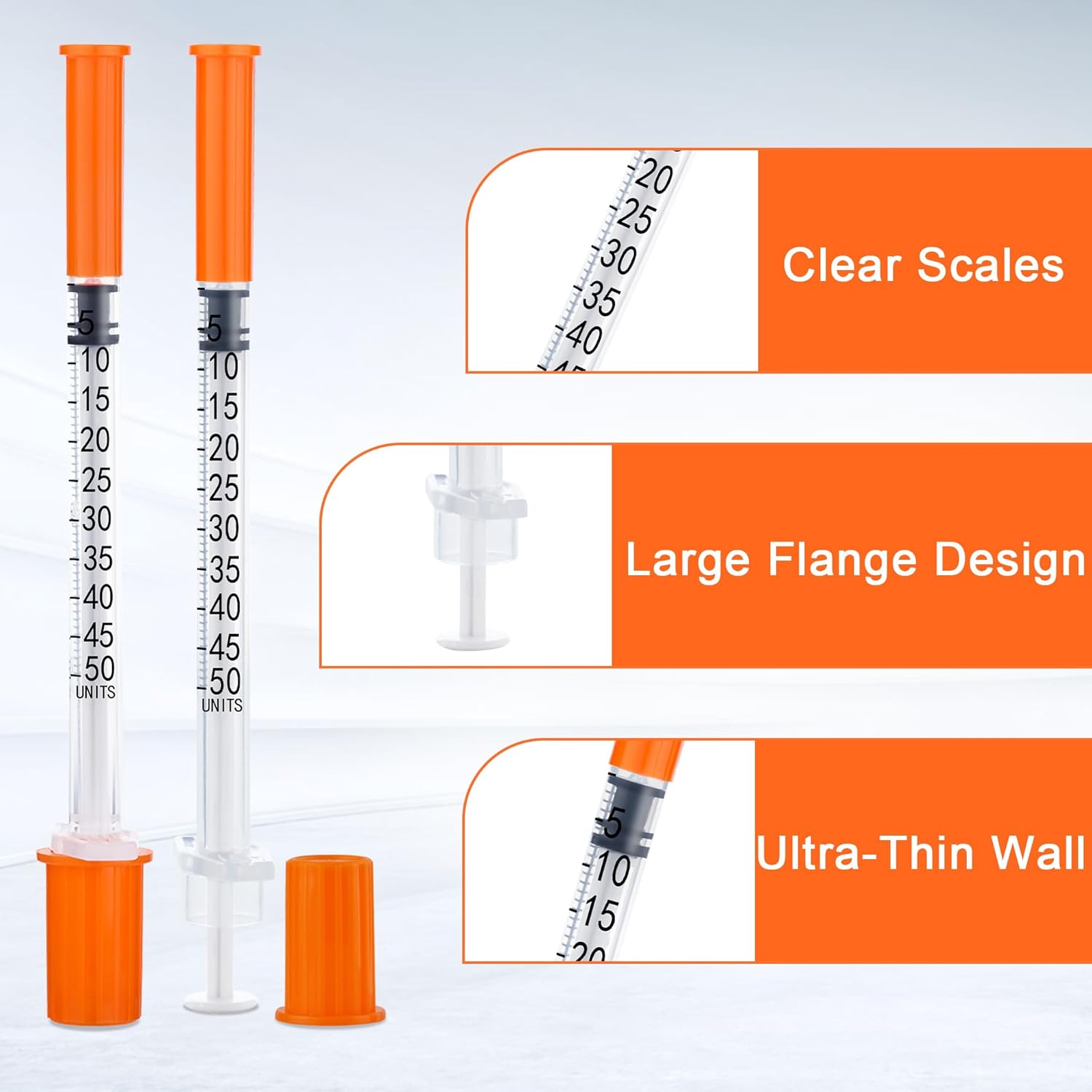 20 Pack 0.5Ml/Cc Syringe with Needle 31G 1/4 Inch(6Mm) Lab Measuring Supplies Tool, Individually Packaging image number 4