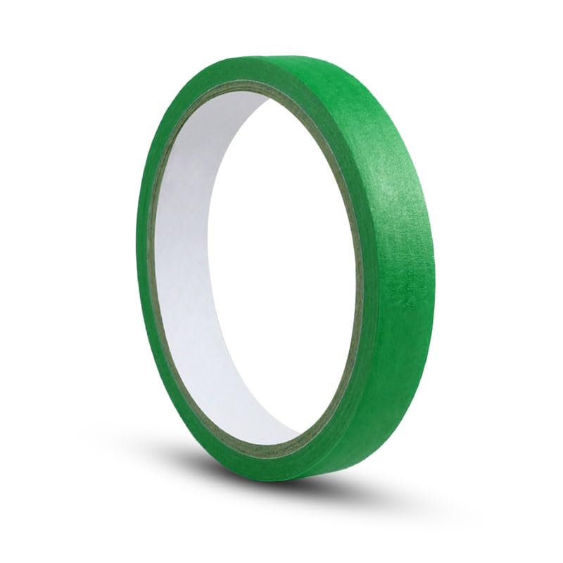2 PCS Green Masking Tape, Painters Tape for Indoor & Outdoor Painting, Suitable for Decorating, DIY, Art, 10Mm*50M