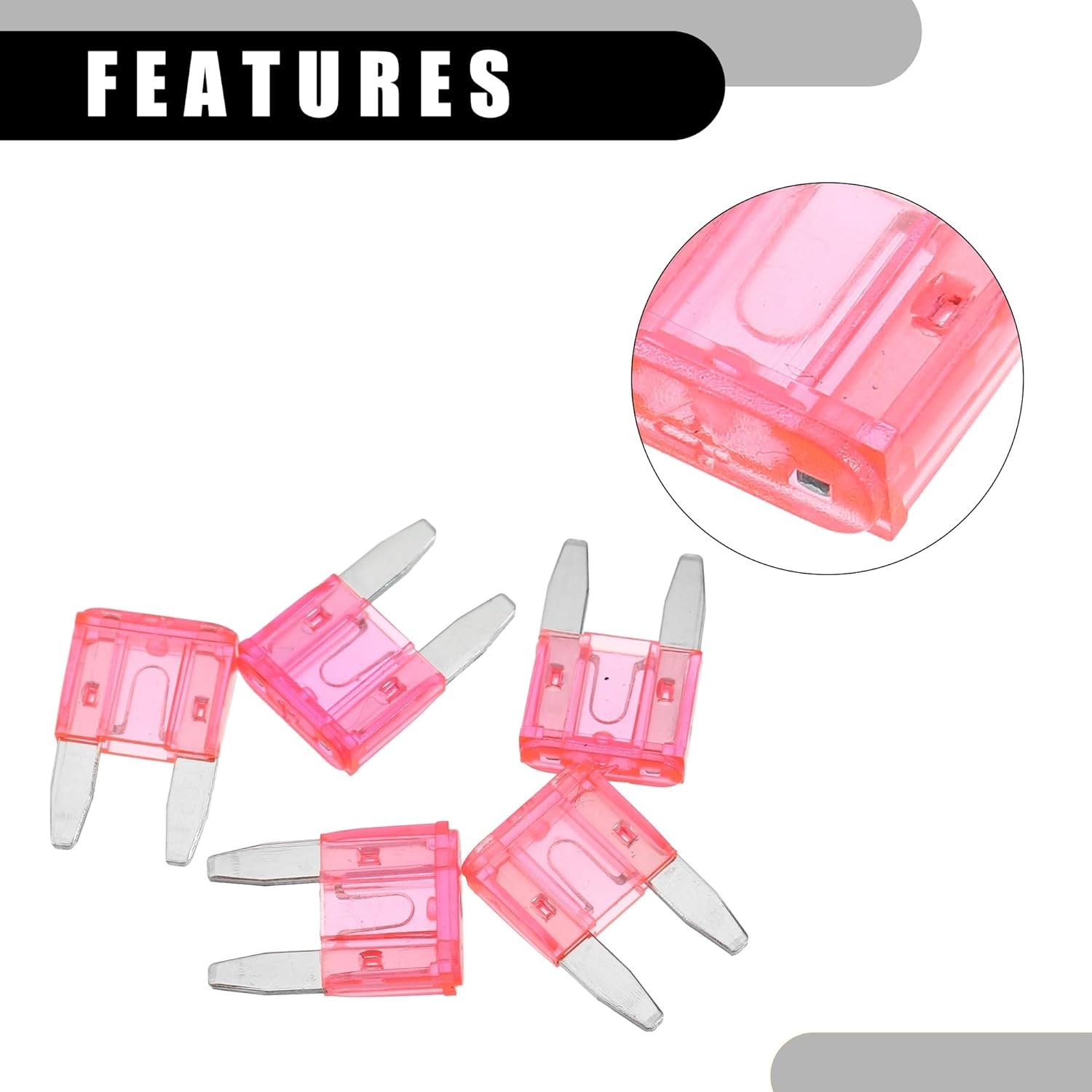 X AUTOHAUX 5 Pcs Mini 4AMP APM/ATM Universal Car Fuse Blade Style Fuses Short Circuit Protection - Automotive Car Boat Truck SUV RV - Plastic Metal Pink Plastic