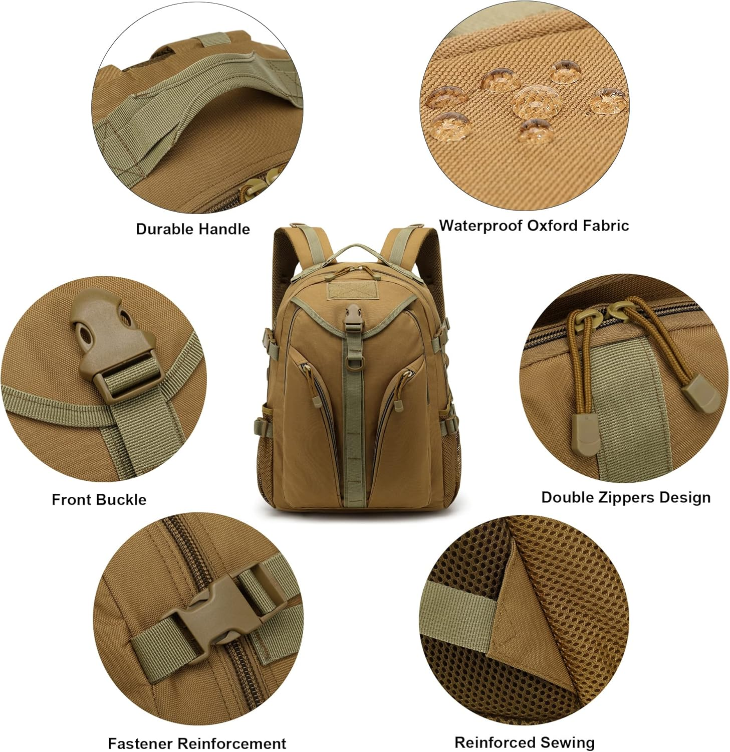 Xunteny Tactical Backpack Boys School Backpacks Mens College Bookbags for Kids Teens Adults Camping Hiking Traveling image number 3