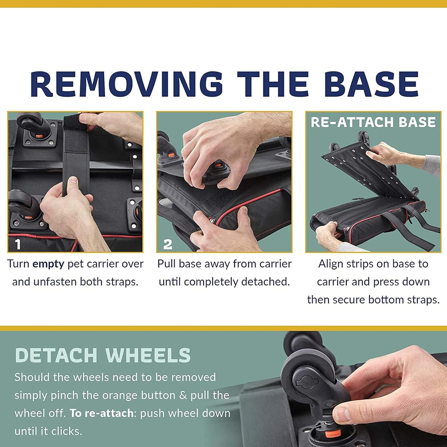 Pet Carrier with Removable Wheels,Small Dog and Cat Carrying Bag with Telescopic Walking Handle, Mesh Ventilation Windows and Safety Leash Hook