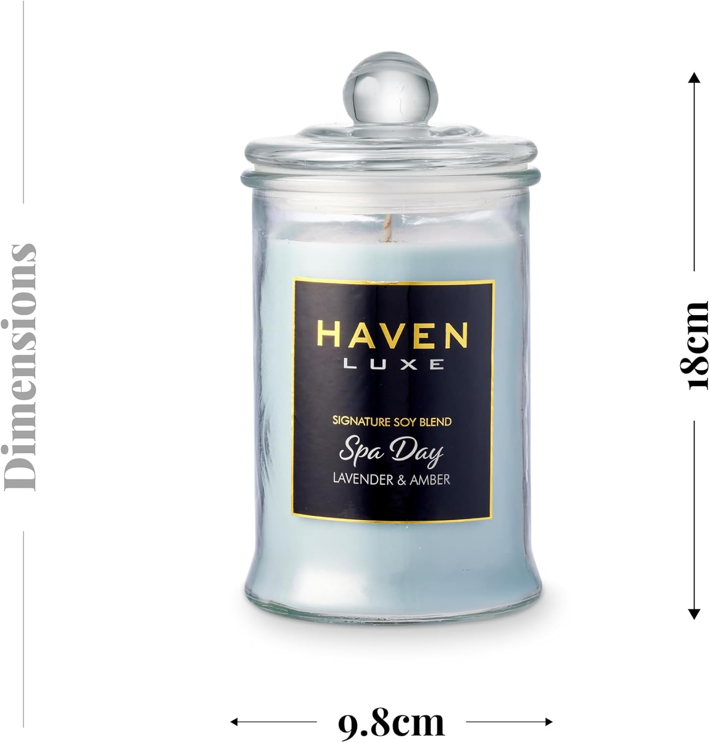 Haven Lavender & Amber Scented Candle in Glass Jar - Clean-Burning Soy Wax Blend with Natural Cotton Wick - Long-Lasting Aromatherapy Candle for Home Decor & Fragrance image number 4