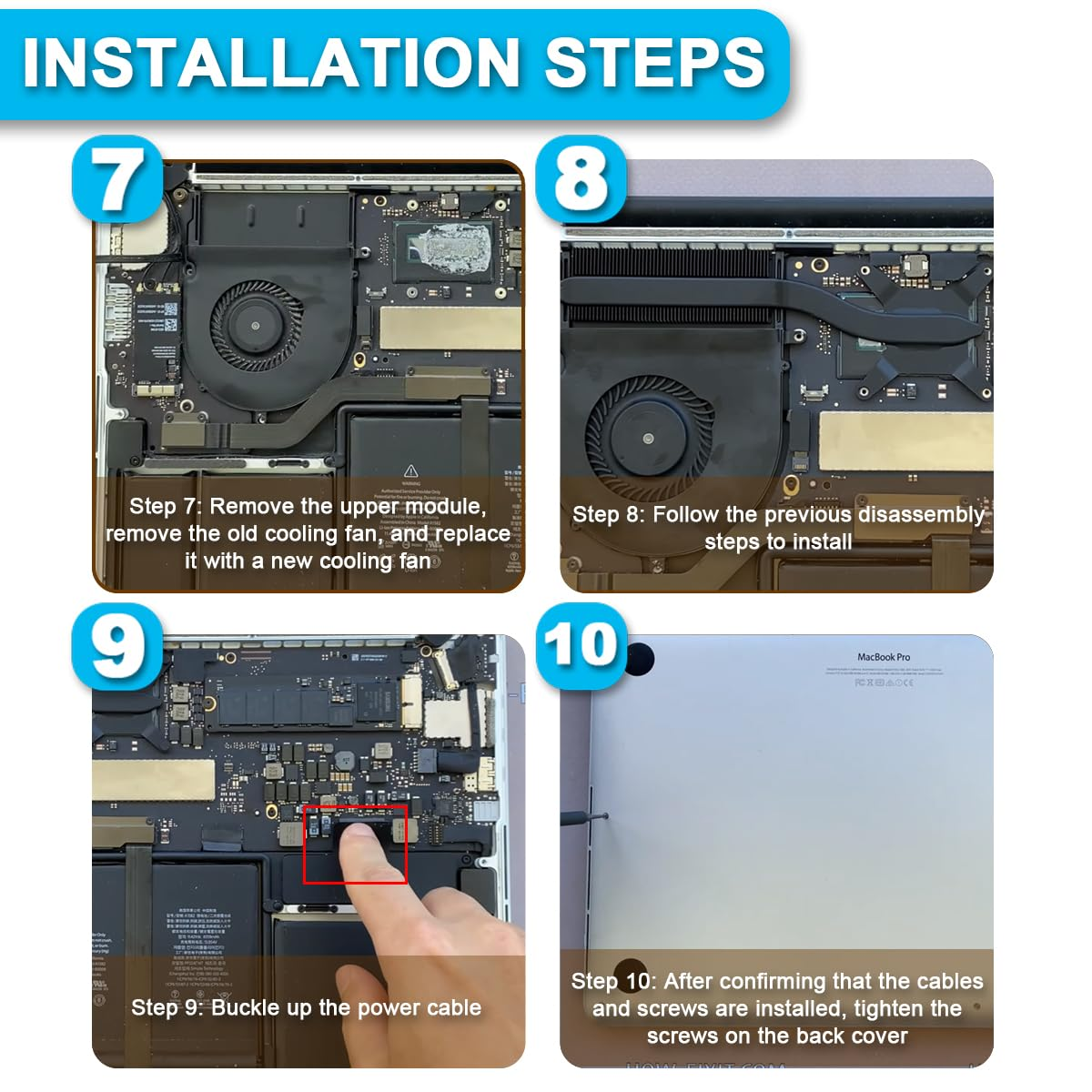 New Laptop CPU Cooling Fan Replacement Cooler Fan Repair Compatible with for Macbook Pro Retina 13" A1502 Series (Late 2013, Mid 2014, Early 2015) with Repair Tool Set image number 6