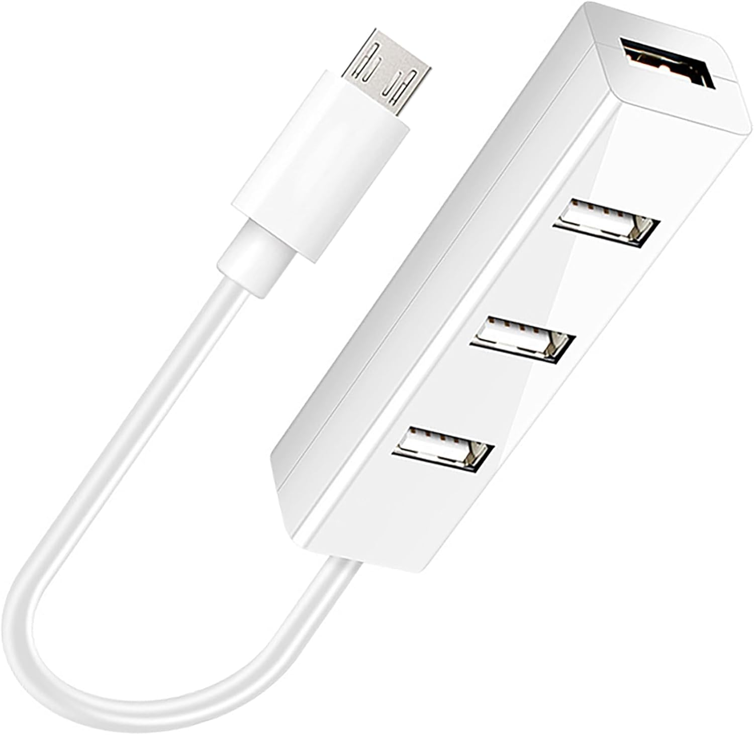 Tunghey Micro USB 2.0 Hub, Micro USB to USB 4 Port OTG Hub for Ras-Pberry Pi Zero (White) image number 5