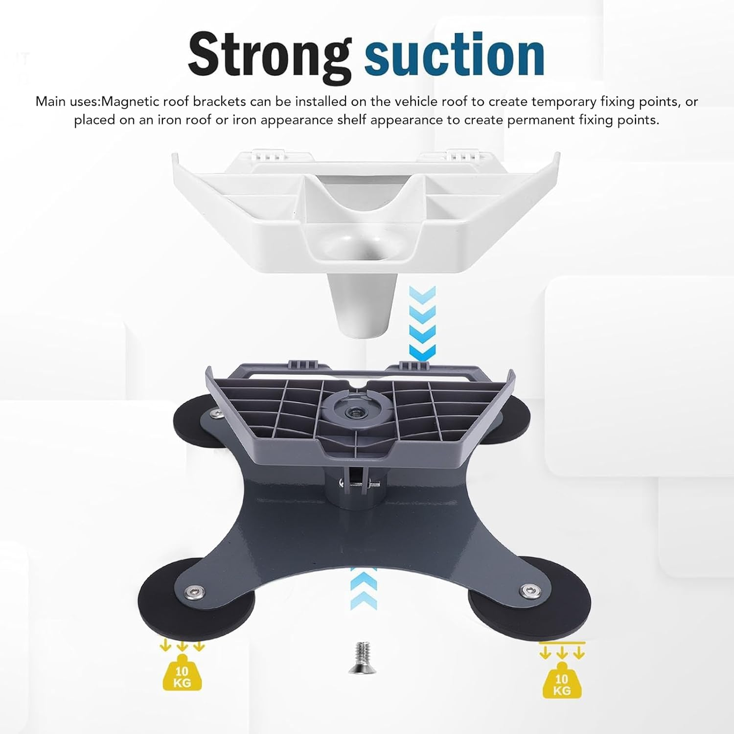 Magnetic Roof Mount for Gen 3, Stainless Steel Heavy Duty Satellite Mounting Kit image number 6