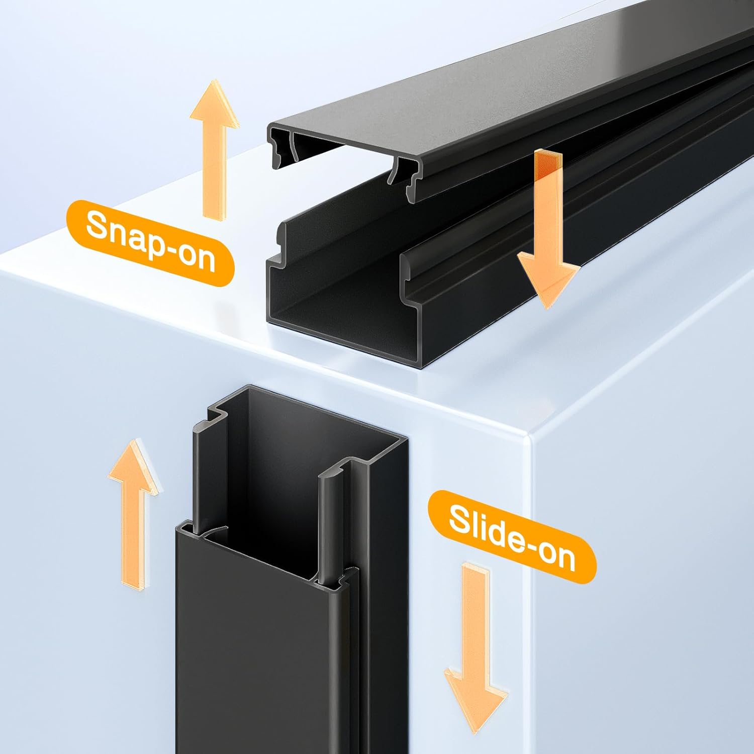 Delamu 157In Cord Hider, Cord Cover Wall Cable Management, Paintable Wire Cover for Cords, Cable Hider Raceway Kit, Cable Cover Concealer, Wire Hiders for TV on Wall, 10 X L15.7 W1.18 H0.6In, Black