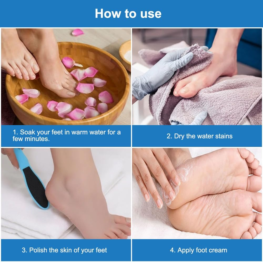 Foot File Callus Remover 16 X 3.5 Cm, Double-Sided Pedicure, Foot Callus Remover for Dry, Cracked Feet and Dead Skin (Blue) Pack of 10 image number 3