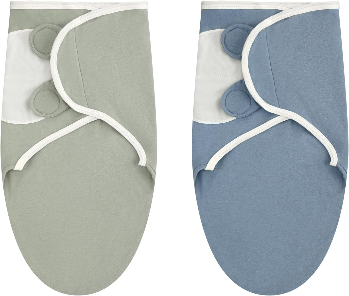 Vitalcozy 2 Pcs Preemie Swaddle Preemie Swaddle Wrap Adjustable Swaddle Blanket Preemie Cotton Swaddle Blanket for Preemie Boys Girls Sleep (Blue, Green) image number 3