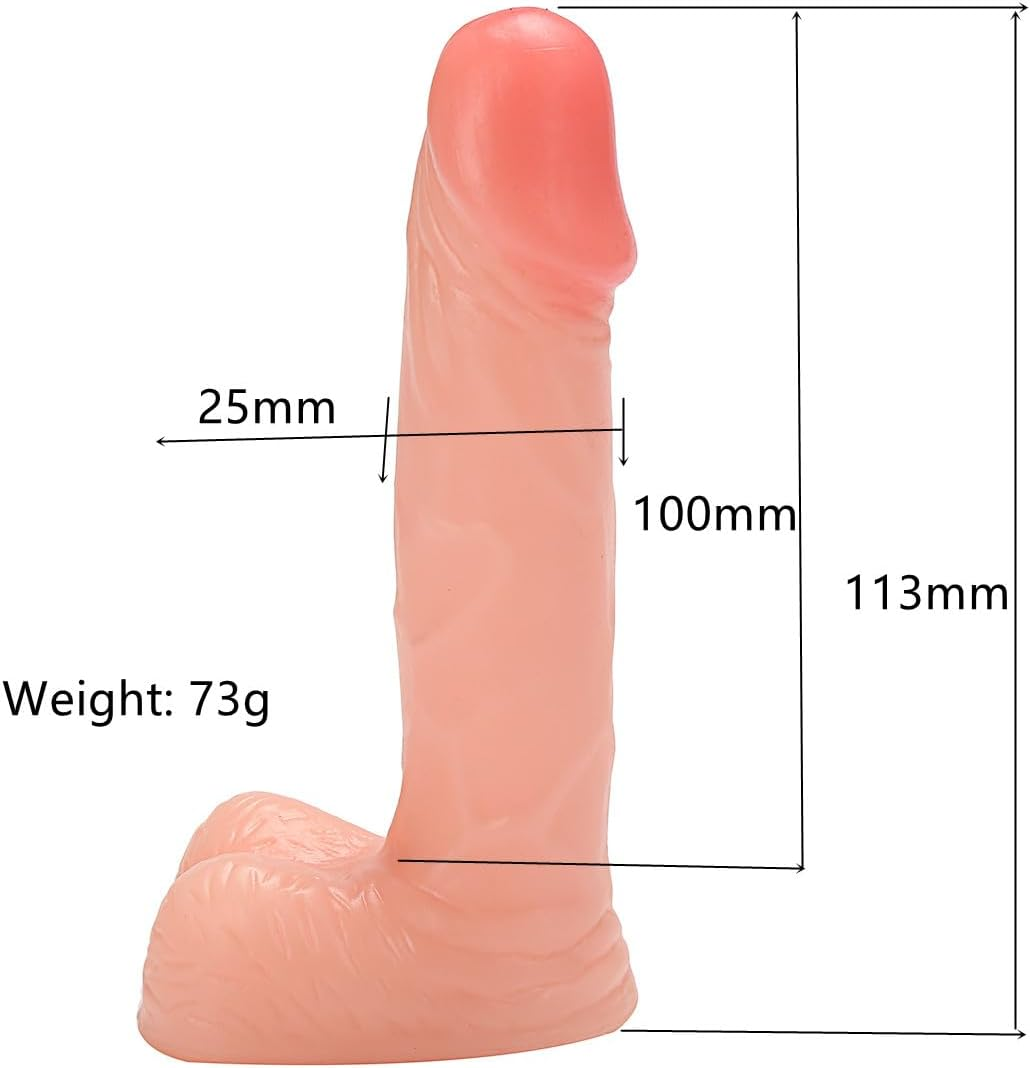 Cute Realistic Flesh Dildo Adult Sex Toys for G Spot Stimulator & Anal Plug Play, 4.3 Inches Length, 1 Inch Width (Flesh)