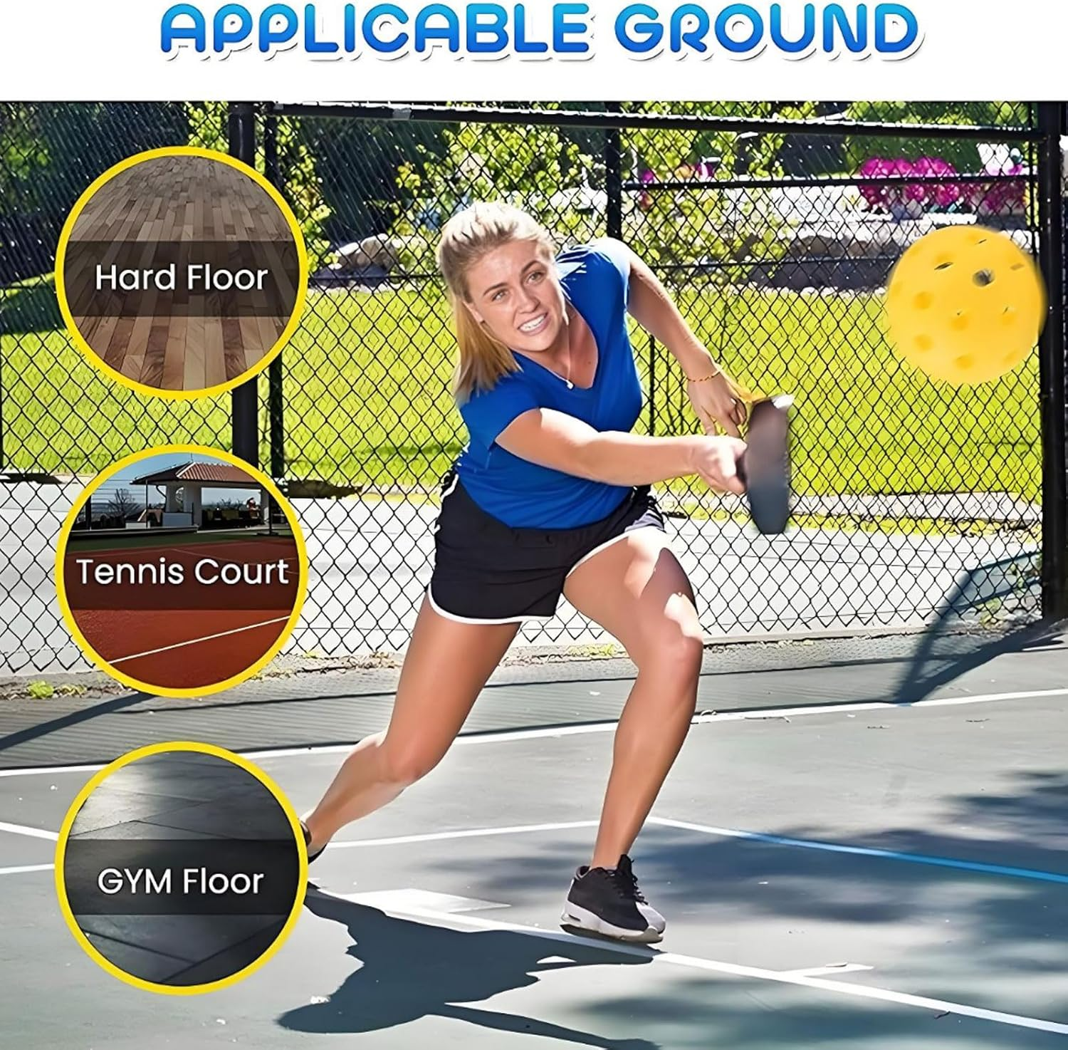 4-Pack 40-Hole Pickleball Balls - Professional Grade, 2.91" Diameter, High Balance and Stable Bounce for Realistic Flight - Premium Pickleball Equipment for Outdoor/Indoor Play image number 2