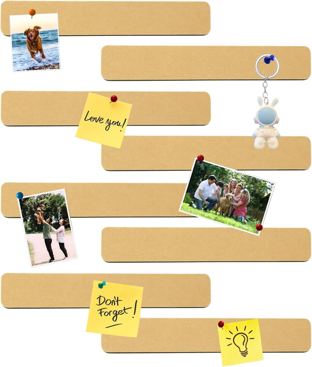 8Pcs Hexagon Felt Cork Board Tiles, Self Adhesive DIY Bulletin Board Pin Board for Office School Home Wall Decor Stickers Memos Photos Display (Camel & Grey)