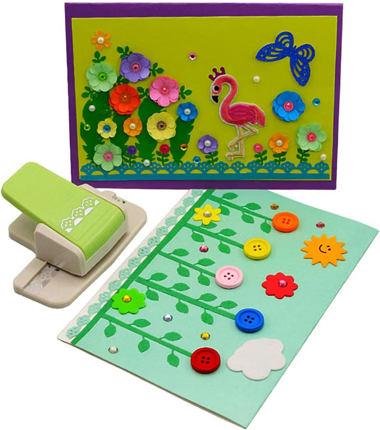 Circle Hole & Fancy Border Paper Puncher | for DIY Crafts, Scrapbooking, Cards & Christmas Party Decor image number 1