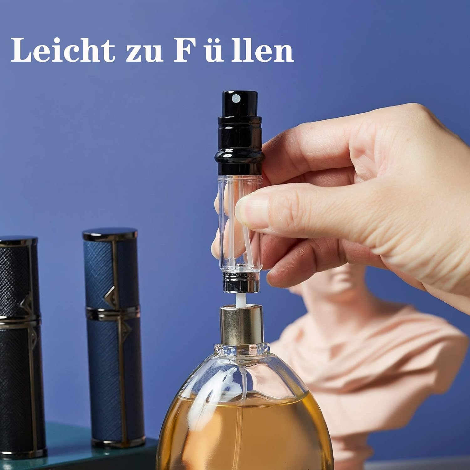 BRARIOS Perfume Atomiser Refillable, 5 Ml Mini Perfume Atomiser, Spray Bottle Small for Perfume, Perfume Bottles Empty for Travel (B-White)