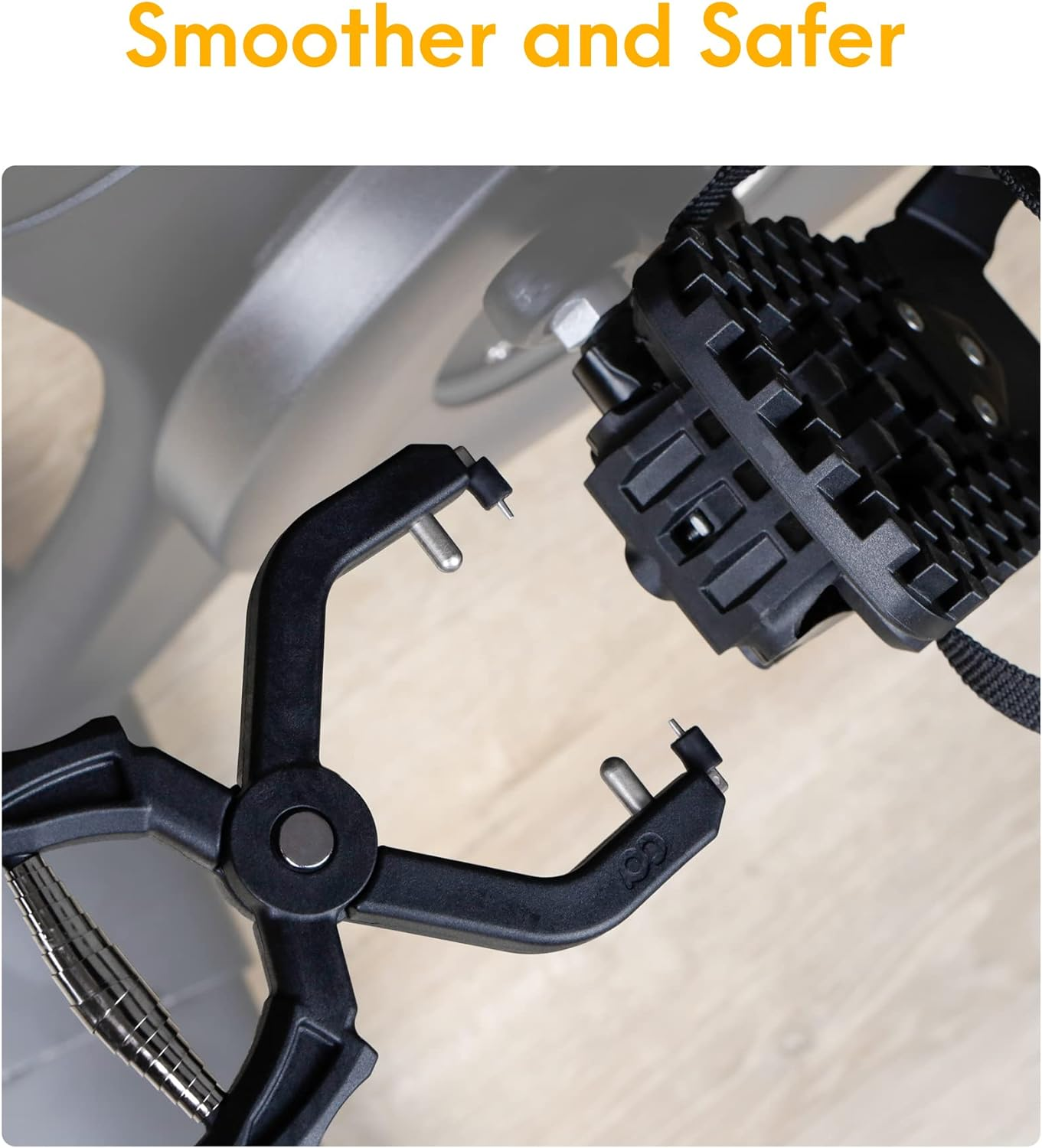 Venzo Bike Bicycle Toe Clips Cage Indoor Exercise Spin Bike Pedal Adapters - Compatible with Peloton Bike Pedal & Convert Look Delta Pedals to Toe Clip Straps - Ride with Sneakers image number 4