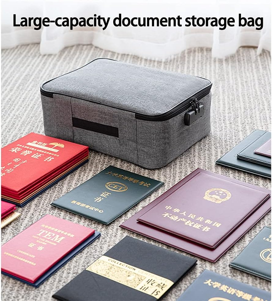 Document Package， Document Holder with Zipper, Organizer Box, File Storage, Pouch, Credential Bag(Grey) image number 6