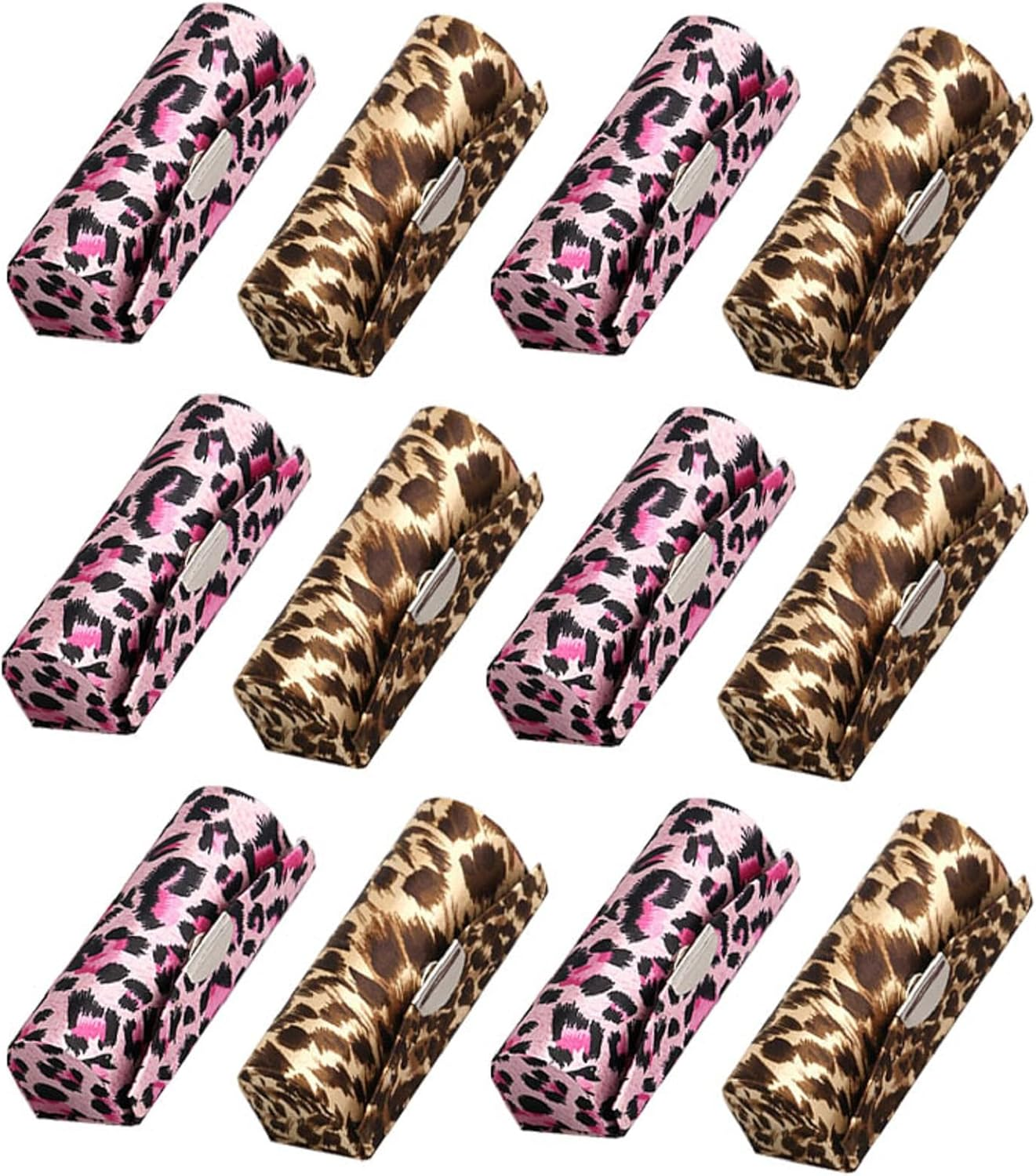 MIAO JIN 12PCS Lipstick Case with Mirror Lipstick Case Storage Case Jewelry Case Cosmetic Case, Leopard Print (If the Attribute Is to Be Interpreted as Pattern Instead of Color), or None Strictly
